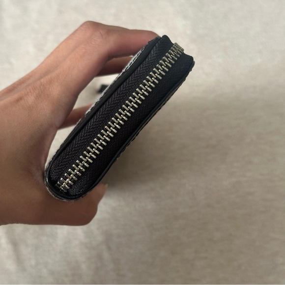 Coach Signature Black and Gray Zip Wallet - Picture 7 of 8